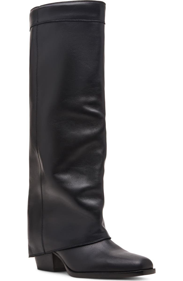 Steve Madden Winnick Foldover Knee High Boot, Main, color, Black Leather