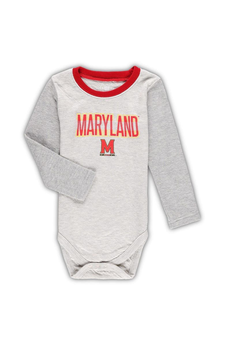 Wes & Willy Infant Wes & Willy Heather Gray Maryland Terrapins Jie Jie Long Sleeve Bodysuit & Pants Set, Alternate, color, Heather Gray