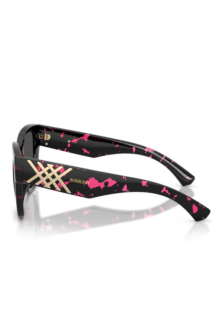 53mm Square Sunglasses, Alternate, color, FUCHSIA HAVANA / DARK GREY