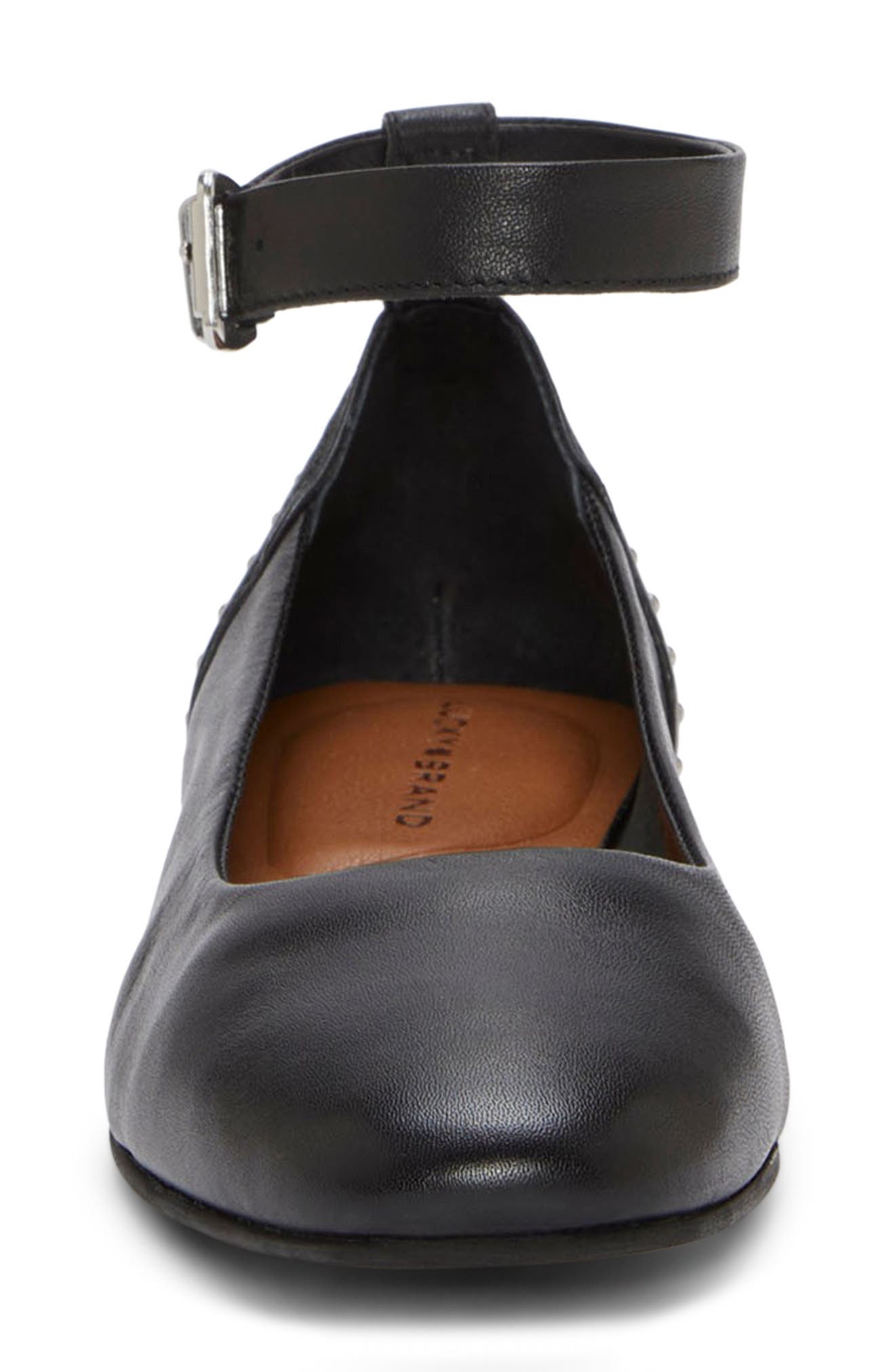 Lucky Brand Melsin Ankle Strap Flat, Alternate, color, Black Leather