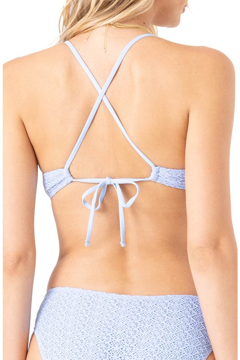 Open Stitch Strappy Athletic Triangle Bikini Top, Alternate, color, OPEN AIR