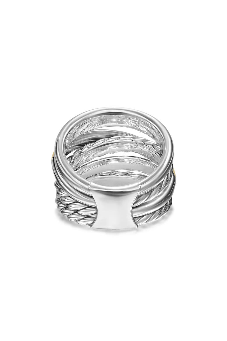 Crossover Five-Row Ring in Sterling Silver with 14K Yellow Gold, Alternate, color, S STERLING SILVER/ 14K GOLD -8
