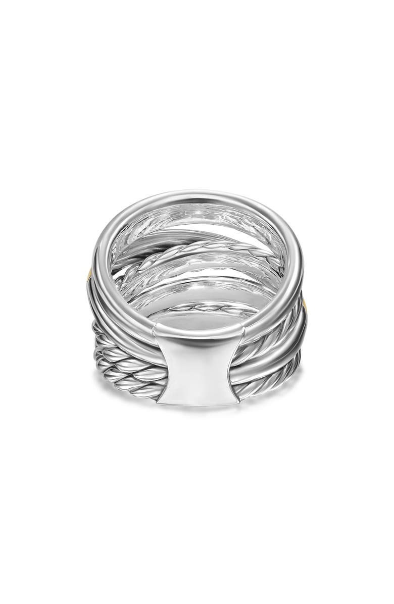 David Yurman Crossover Five-Row Ring in Sterling Silver with 14K Yellow Gold, Alternate, color, Sterling Silver/ 14K Gold - 6
