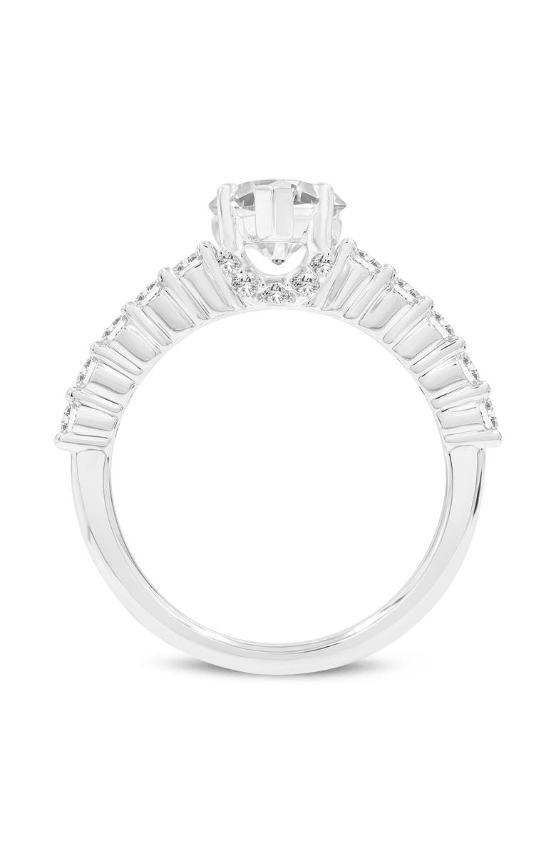 LuvMyJewelry Iris 14K Gold Pear Shaped Lab Grown Diamond Hidden Halo Ring - 2.7 Ct, Alternate, color, 14K White Gold