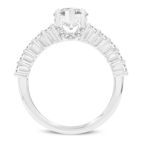 Luvmyjewelry Iris 14k Gold Pear Shaped Lab Grown Diamond Hidden Halo Ring In 14k White Gold
