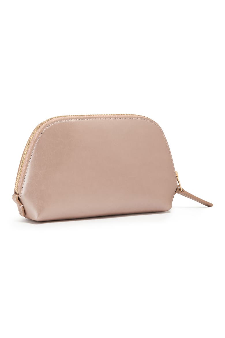 Belden Leather Cosmetic Pouch, Alternate, color, METALLIC PINK