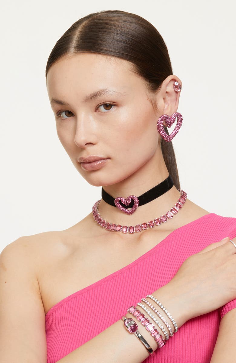 Swarovski Matrix Crystal Tennis Bracelet, Alternate, color, Pink