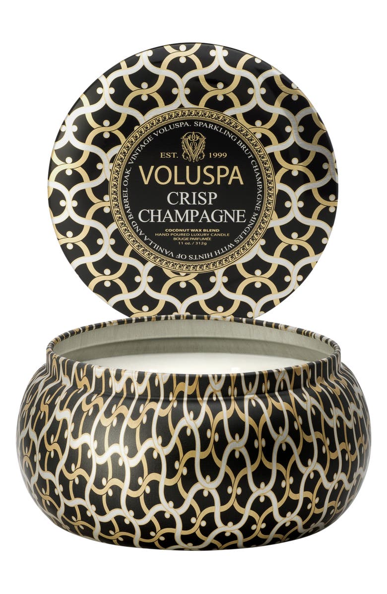 Voluspa Maison Noir Crisp Champagne Maison Metallo Two-Wick Candle, Alternate, color, 
