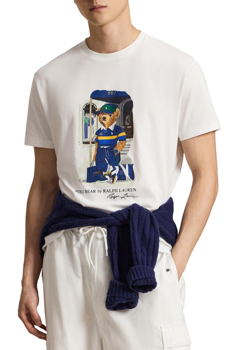 US Open Polo Bear Graphic T-Shirt, Main, color, WHITE