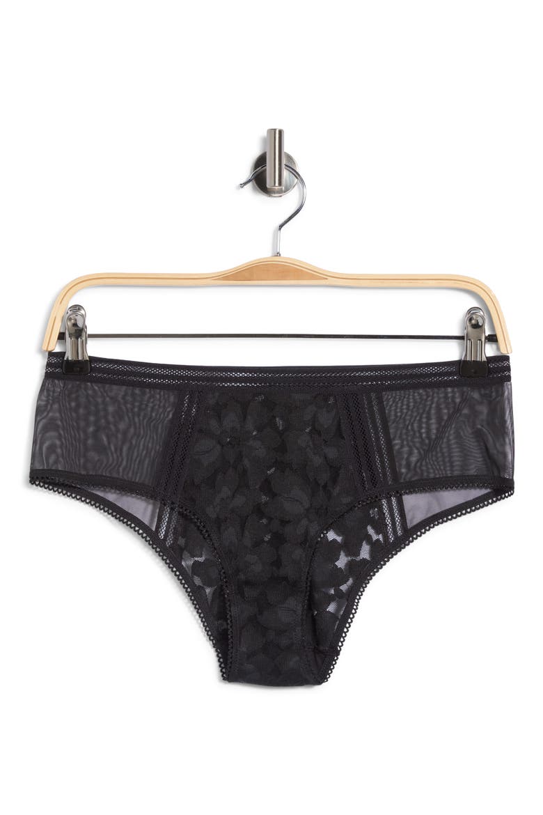 Gardenia Lace Boyshorts, Main, color, BLACK