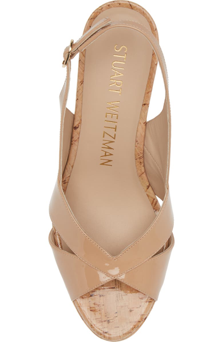 Stuart Weitzman Carmen Wedge Sandal, Alternate, color, Adobe