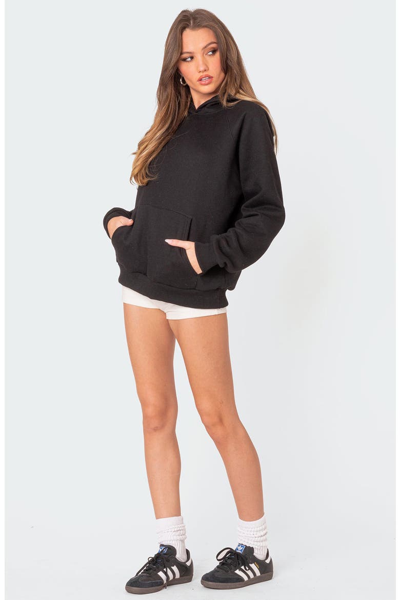 Sofie Oversize Cotton Blend Hoodie, Alternate, color, BLACK
