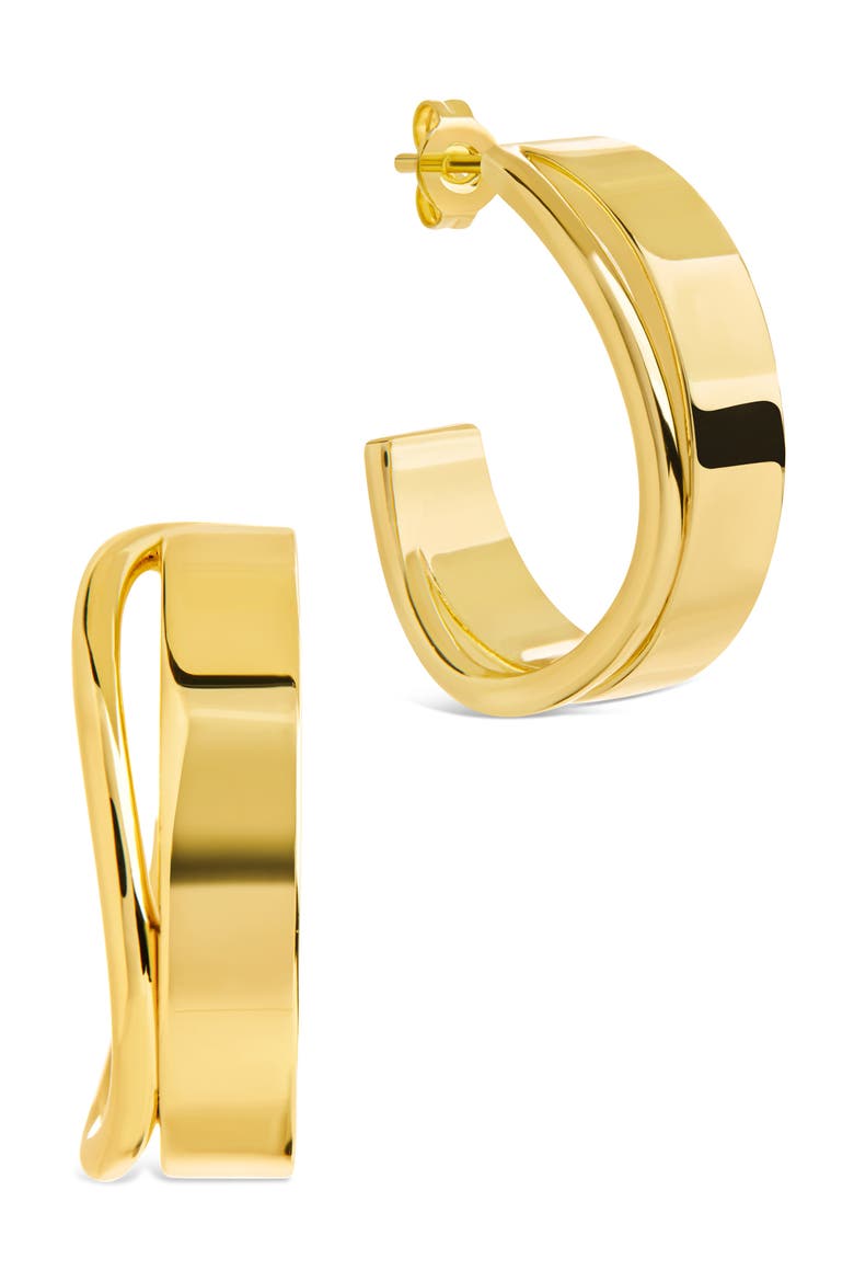 Katia Wave Hoop Earrings, Main, color, GOLD