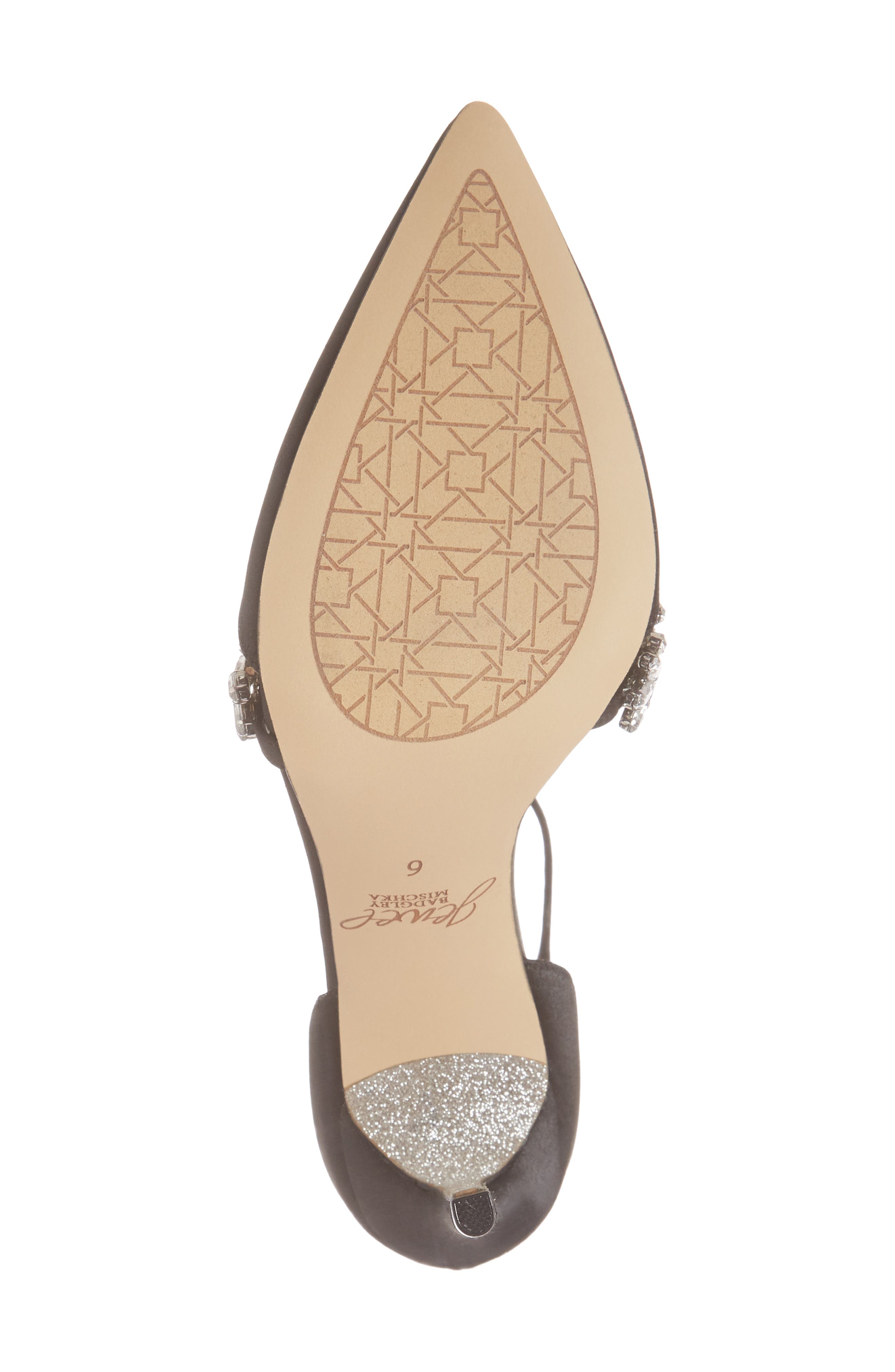 Meena Crystal Embellished T-Strap Pump, Alternate, color, BLACK SATIN