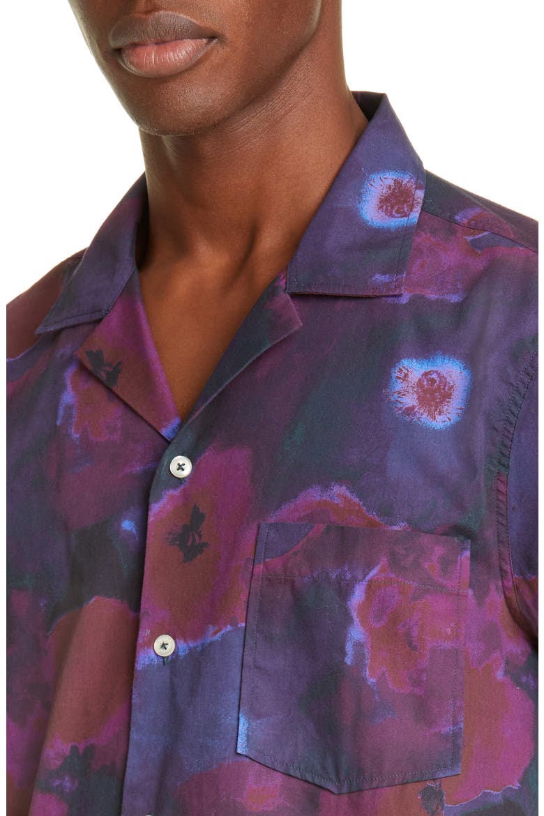Rangi P's Short Sleeve Button-Up Camp Shirt, Alternate, color, BLUE/NAVY