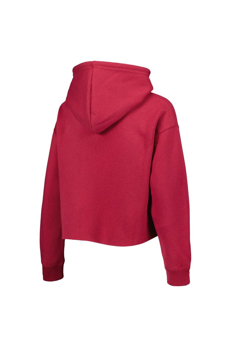 Women's Cuce Cardinal Arizona Cardinals Crystal Logo Cropped Pullover Hoodie, Alternate, color, Cardinal