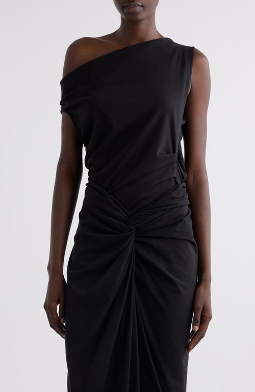 Dries Van Noten Off-the-shoulder Draped Cotton-jersey Top In Black