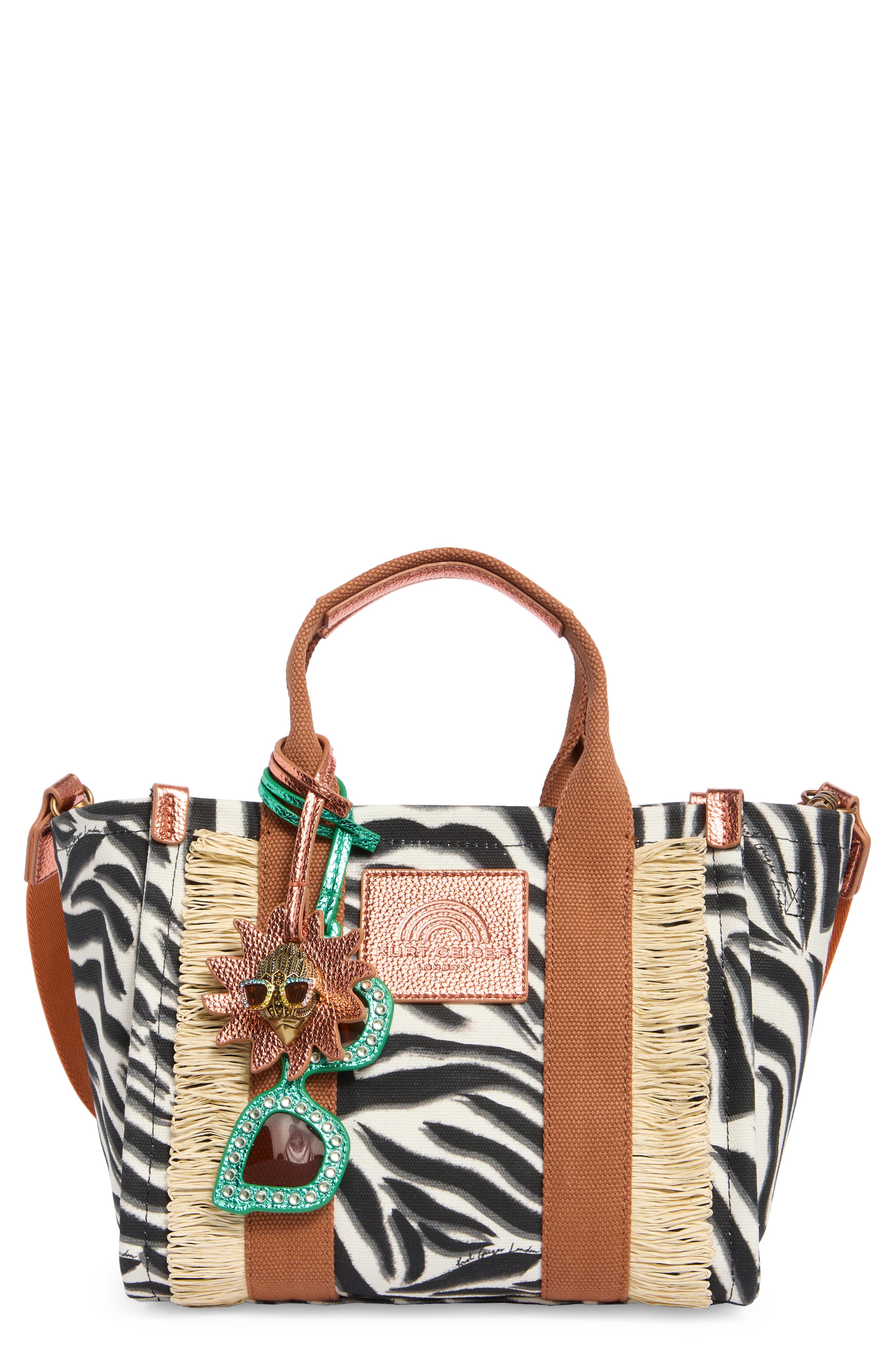 Kurt Geiger London Small Southbank Canvas Shopper, Main, color, Charcoal