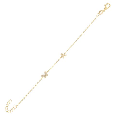 Pavé Butterfly Initial Bracelet