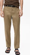MANGO Slim Fit Linen Pants