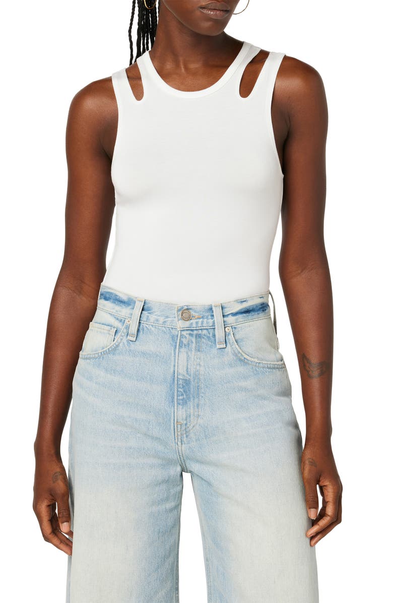 Hudson Jeans Cutout Tank Bodysuit, Main, color, Ivory