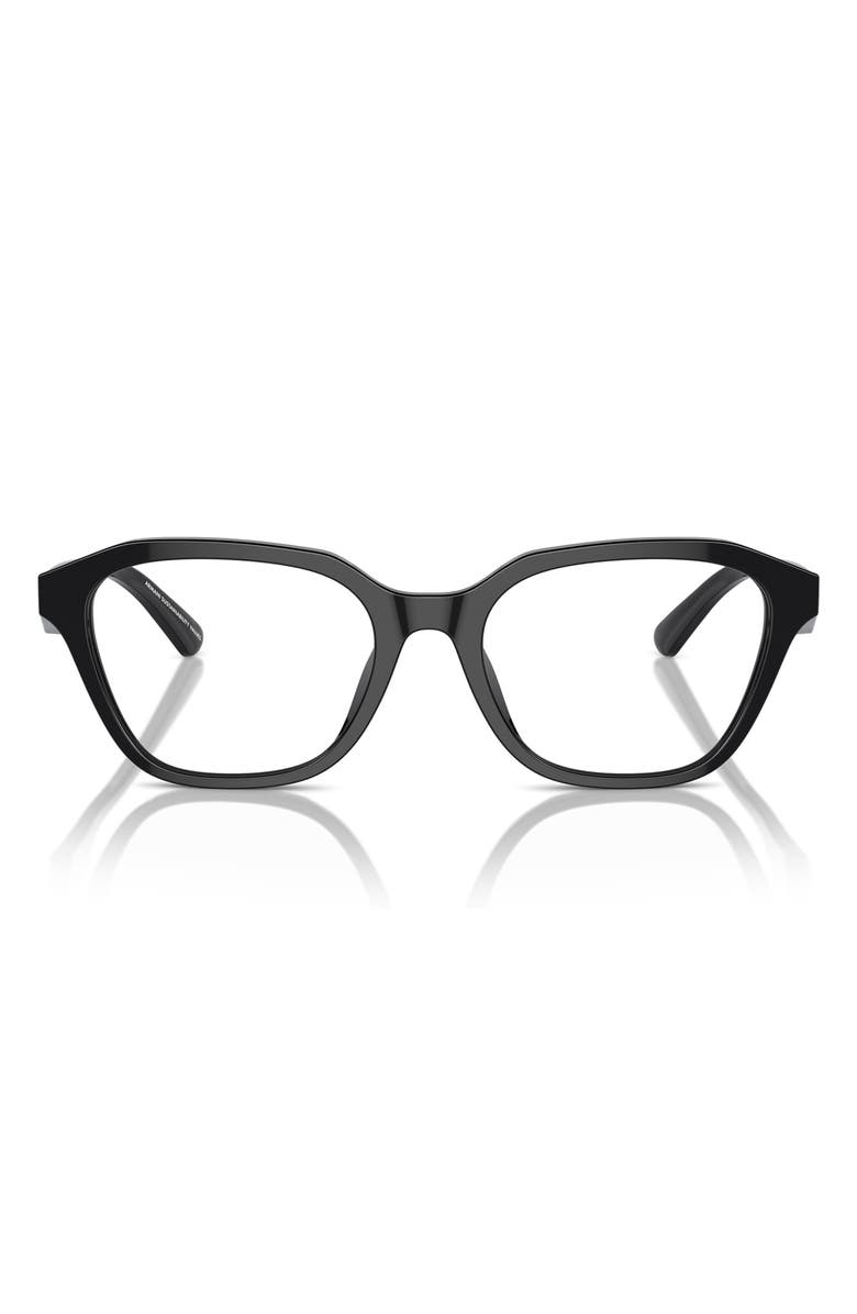 Emporio Armani 53mm Irregular Optical Glasses, Main, color, Shiny Black / Demo Lens