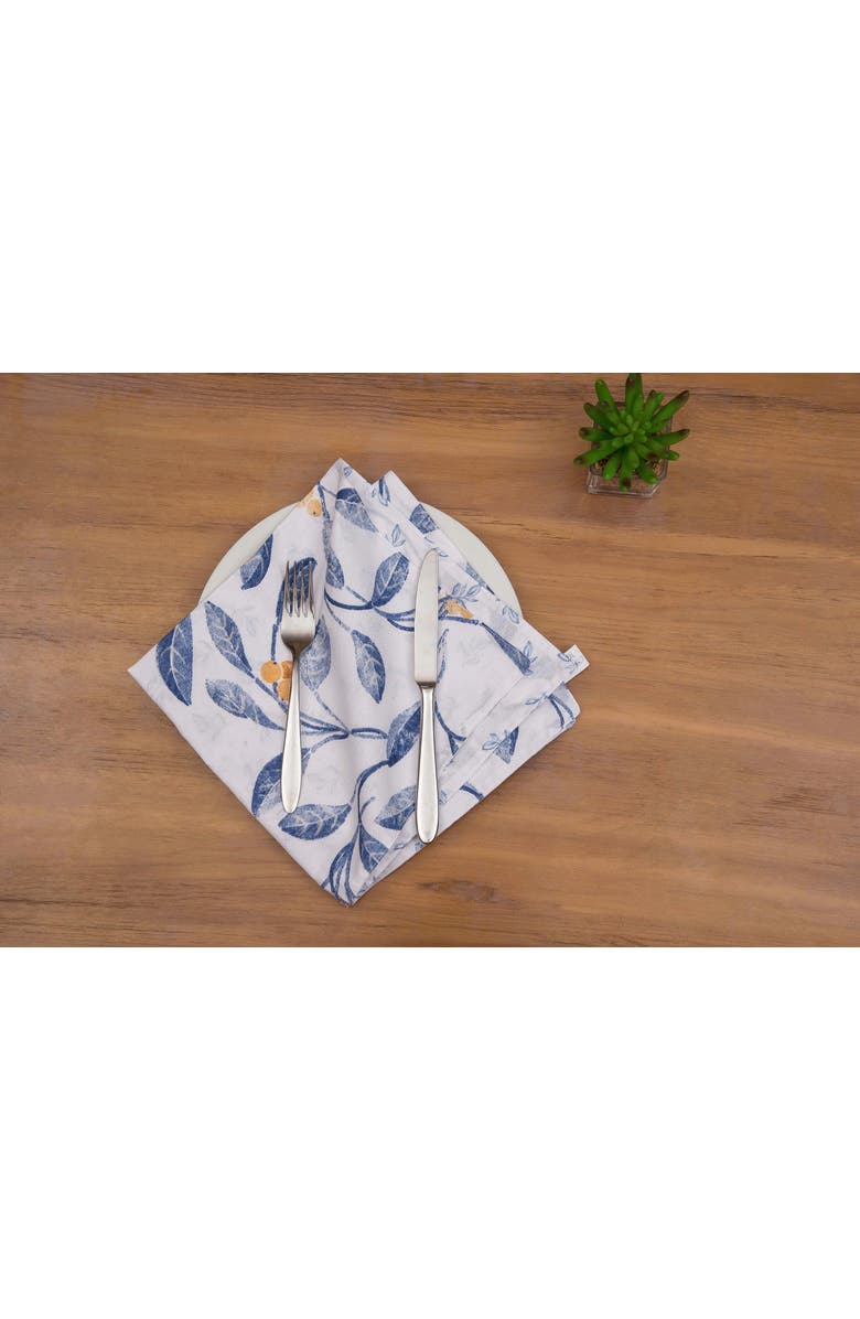 C&F Home Laurelwood Leaf Botanical Vines Set of 6 Cloth Napkins, Alternate, color, Blue