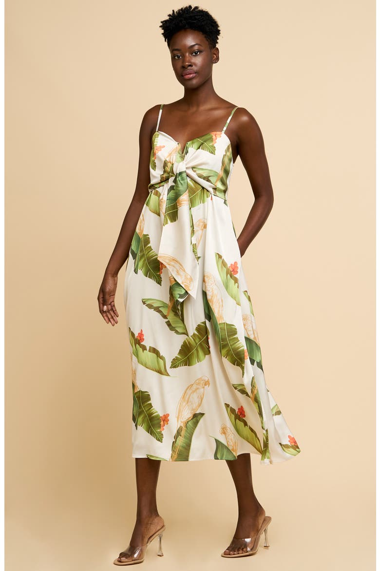 Katella Satin Midi Sundress, Alternate, color, CREAM MULTI