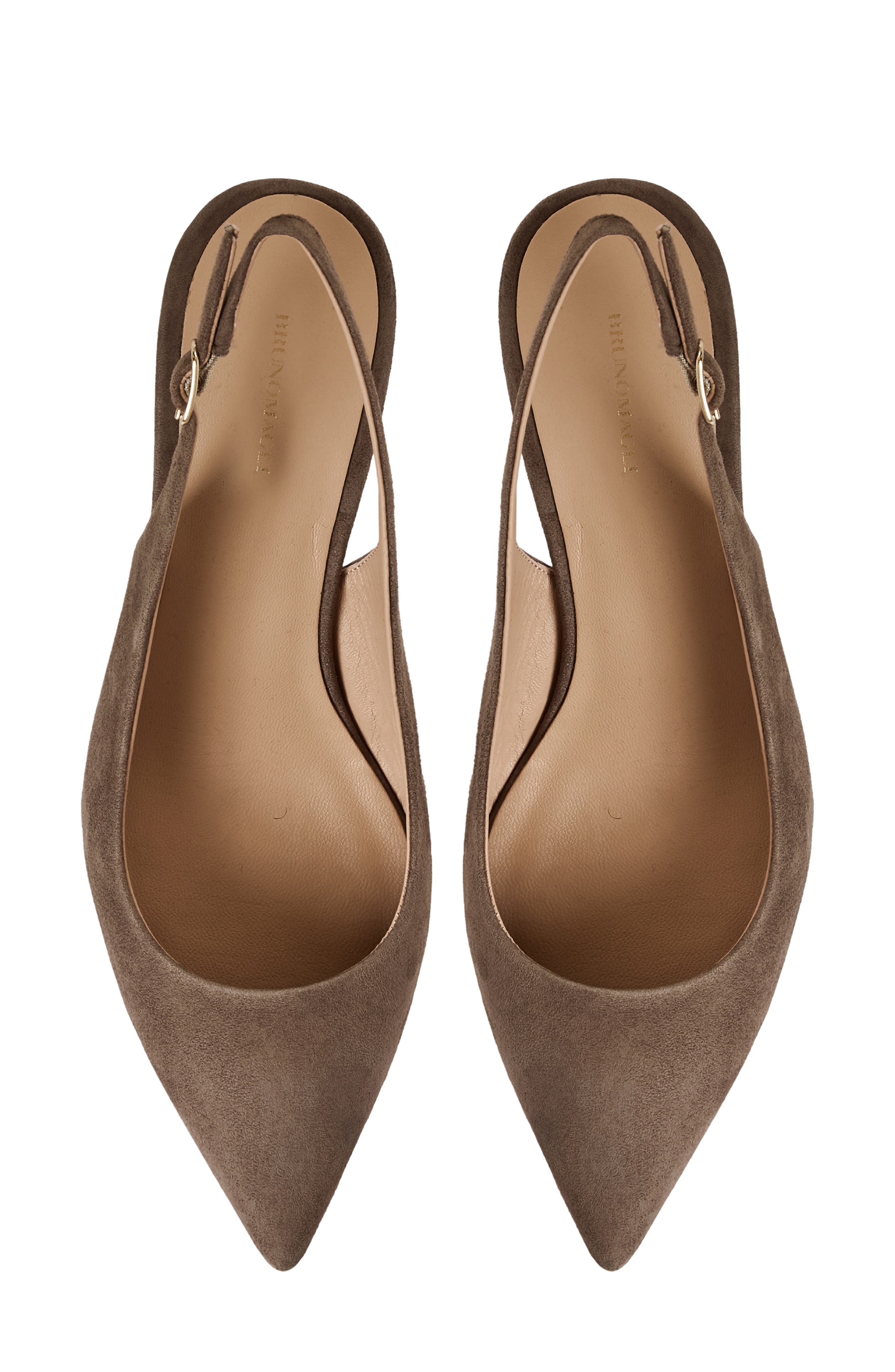 Palerma Pointed Toe Kitten Heel Slingback Pump, Alternate, color, TAUPE/ BROWN