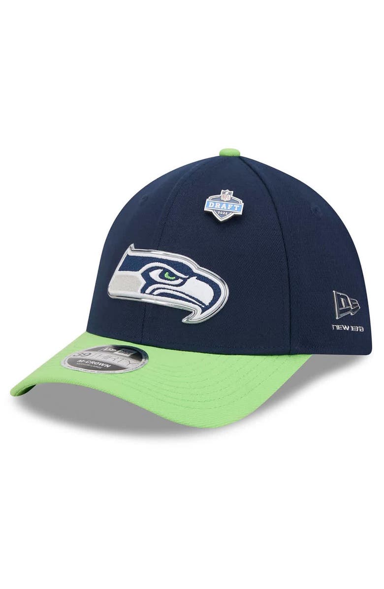 New Era Men's New Era  College Navy/Neon Green Seattle Seahawks 2026 NFL Draft 39THIRTY M-Crown Flex Hat, Main, color, College Navy