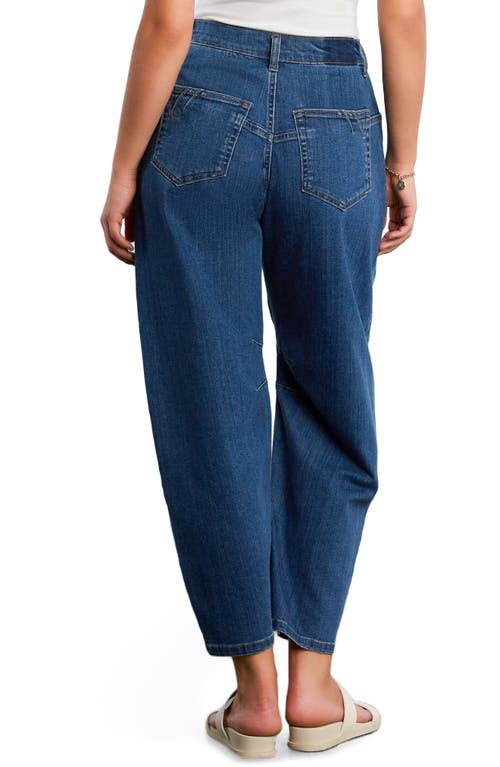Hint Of Blu Valerie High Waist Ankle Barrel Jeans In Blue
