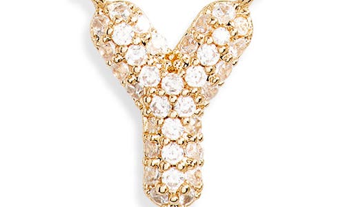 Leith Cubic Zirconia Initial Pendant Necklace In Y- Clear- Gold