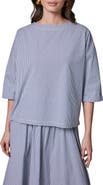 Donna Karan New York Stripe Stretch Cotton Top