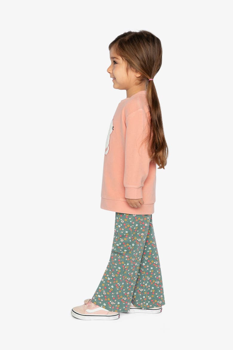 Tunic Floral Charming Ribbed Leggings Set, Alternate, color, Pale Pink and Green Floral