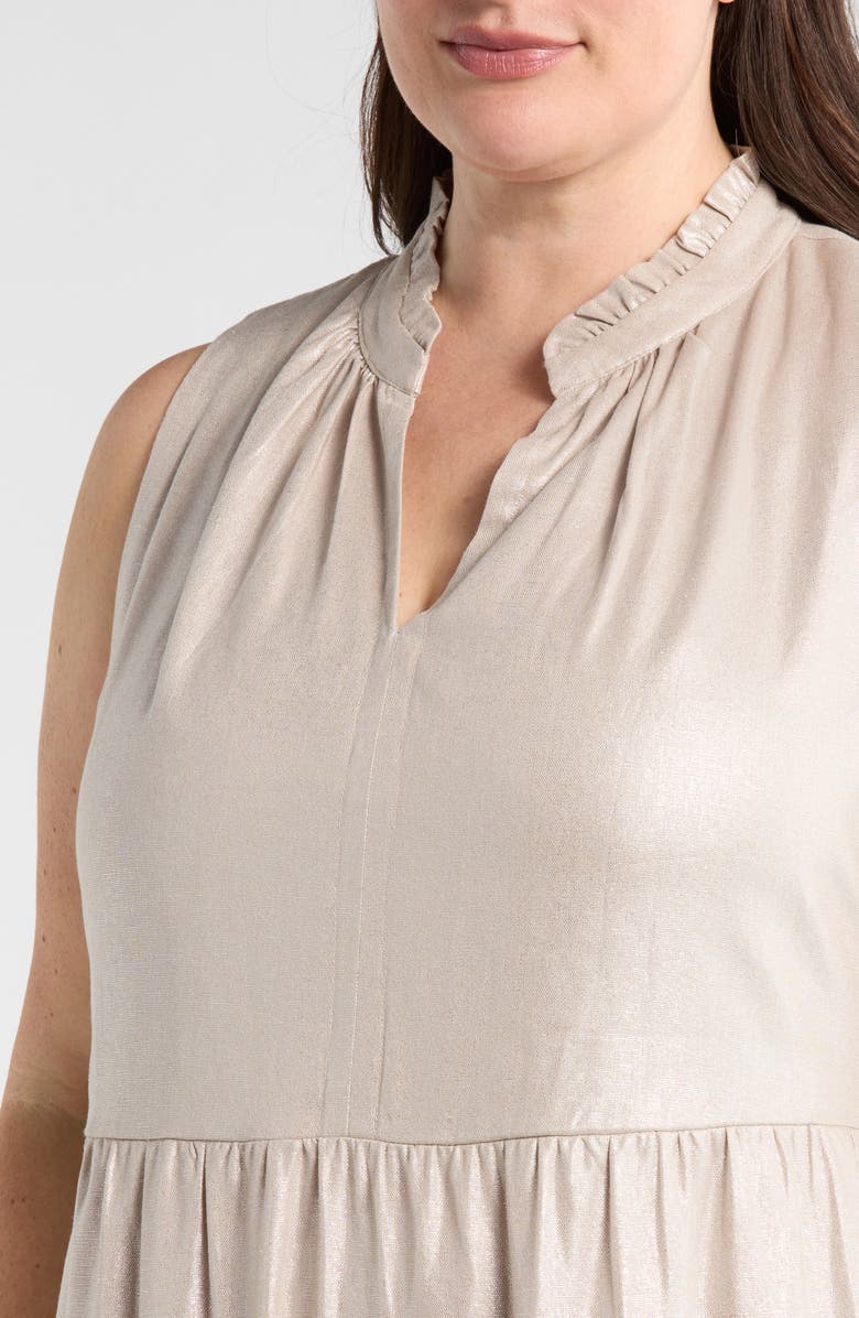 Vince Camuto Linen Blend Tiered Maxi Dress, Alternate, color, Neutral