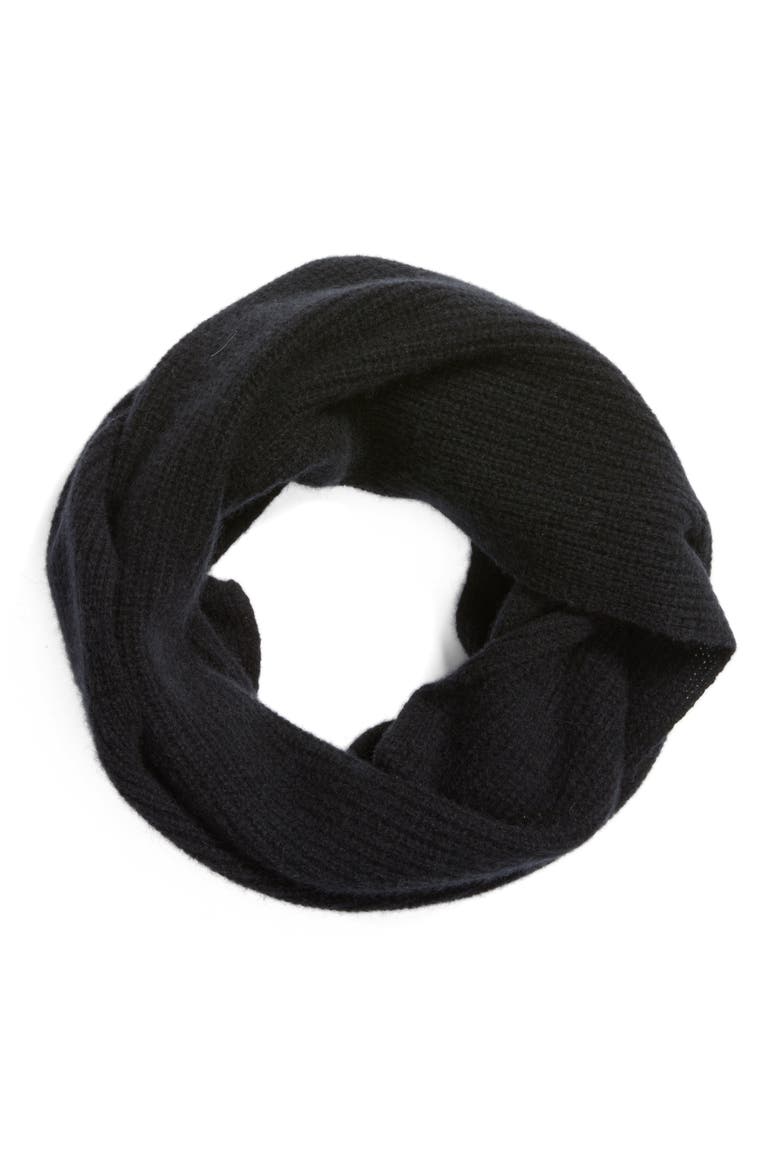 Cashmere Infinity Scarf, Alternate, color, BLACK