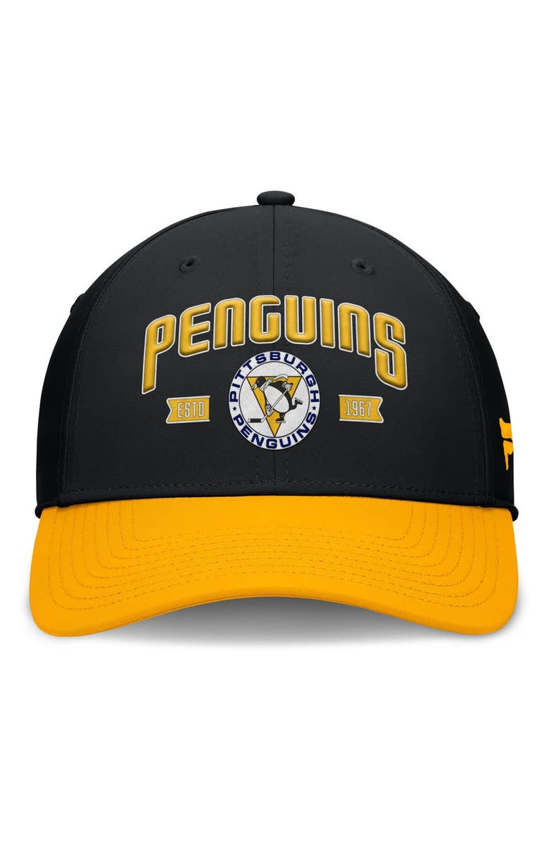 FANATICS Men's Fanatics Black/Gold Pittsburgh Penguins Heritage Captain Flex Hat, Alternate, color, Black