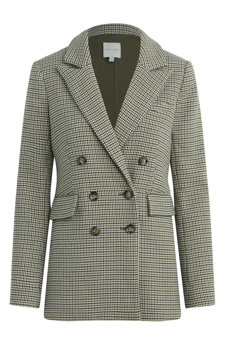Favorite Daughter The Phoebe Houndstooth Double Breasted Blazer, Alternate, color, Chesire Houndstooth