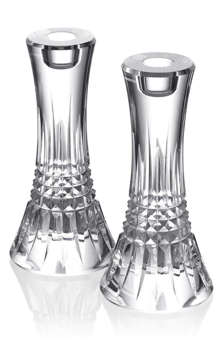 Waterford Lismore Diamond Set of 2 7-Inch Crystal Candlesticks, Main, color, 