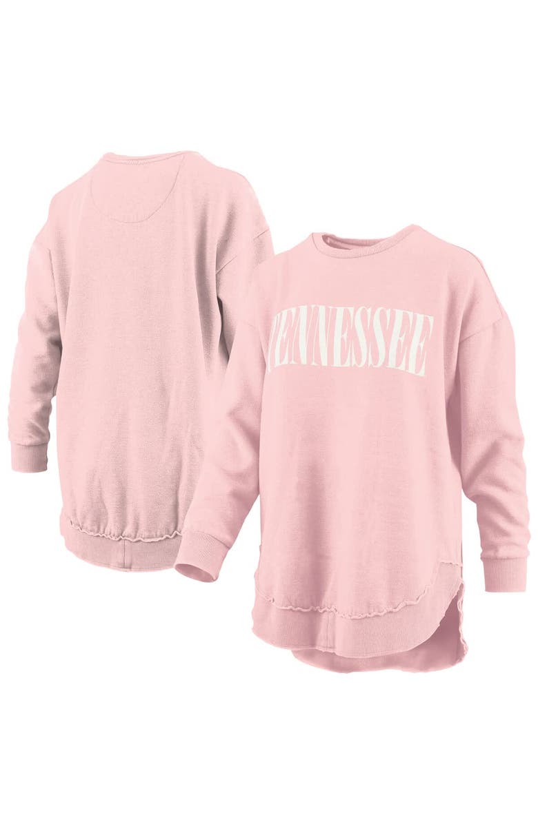 PRESSBOX Women's Pressbox Pink Tennessee Volunteers Poncho Fleece Pullover Sweatshirt, Main, color, 