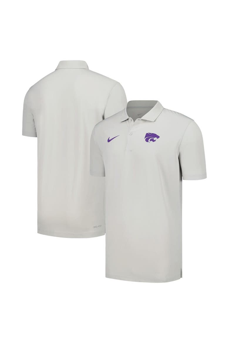 Men's Nike Gray Kansas State Wildcats Sideline Polo, Main, color, Gray