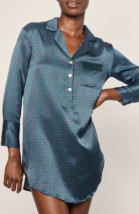 Medallion Pattern Mulberry Silk Nightgown