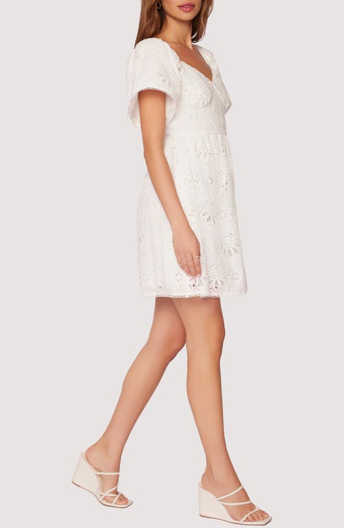 Lost + Wander Afternoon Allure Eyelet Minidress In Off-white