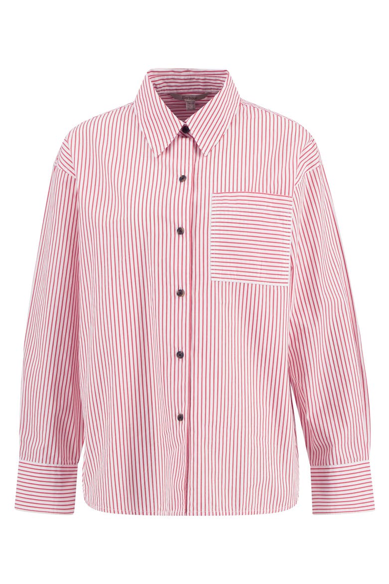 Polly Stripe Button-Up Shirt, Alternate, color, POPPY RED STRIPE