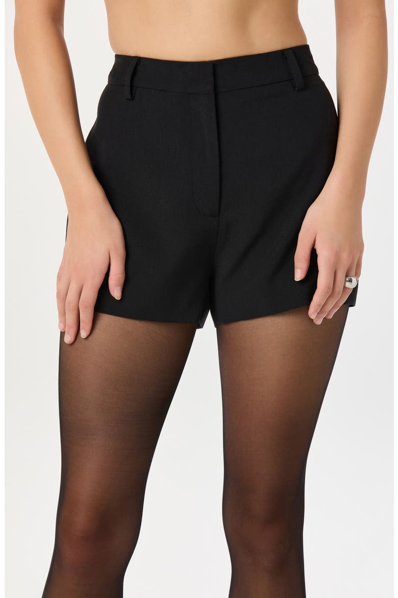 High Waist Shorts, Alternate, color, BLACK