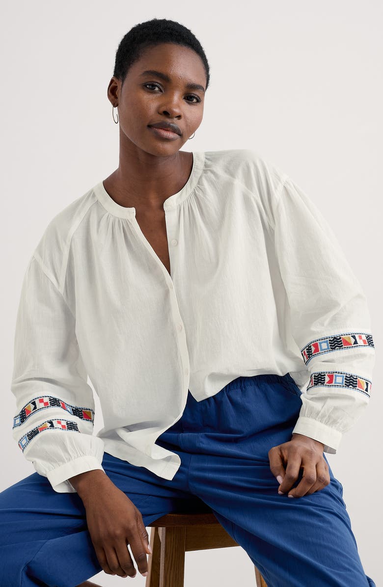 Seasalt Cornwall Weaving Sea Organic Cotton Peasant Shirt, Alternate, color,