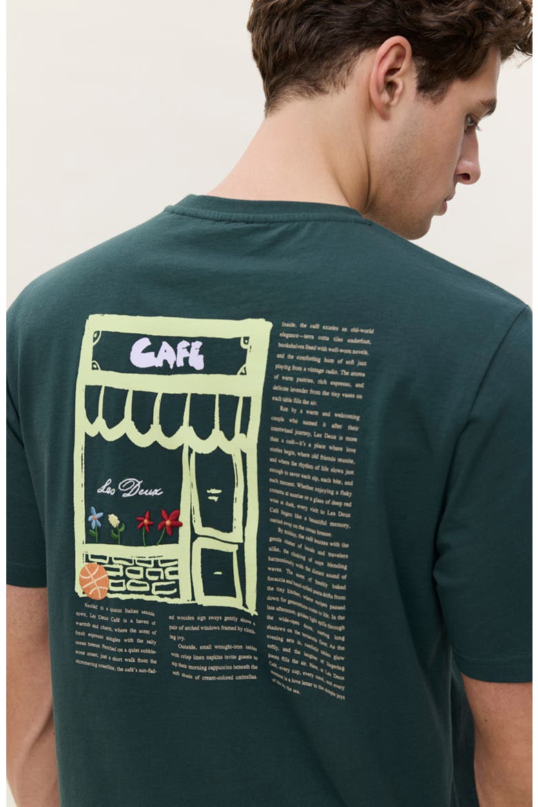 Café Organic Cotton Graphic T-Shirt, Alternate, color, PINE GREEN