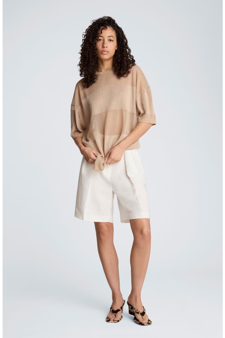 Semisheer Metallic Sweater, Alternate, color, TIMELESS TAUPE
