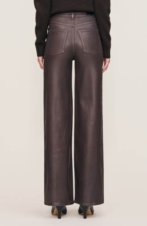 Dl1961 Hepburn Coated High Waist Wide Leg Jeans In Brown