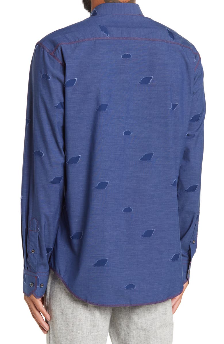 Bugatchi Shaped Fit Pattern Dress Shirt, Alternate, color, 